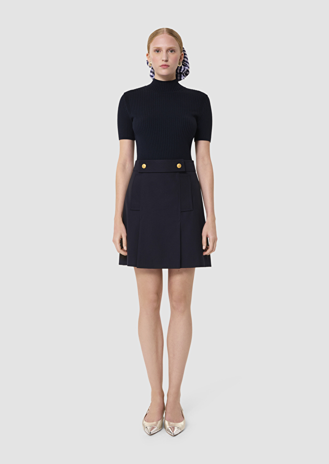 Jupe Jimmy bleu nuit en laine tailleur