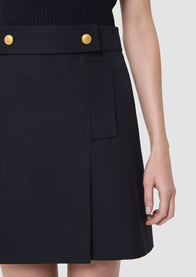 Jupe Jimmy bleu nuit en laine tailleur