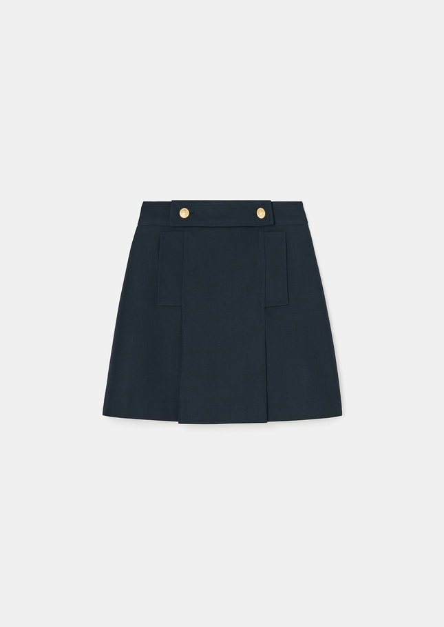 Jupe Jimmy bleu nuit en laine tailleur Nuit TARA JARMON