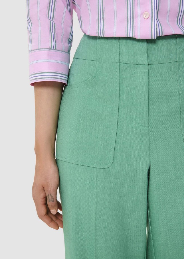 Pantalon Pan vert en tissu flammé Vert TARA JARMON