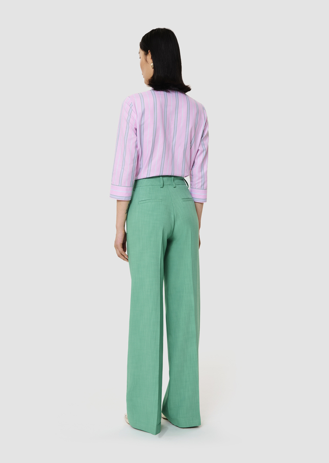 Pantalon Pan vert en tissu flammé Vert TARA JARMON