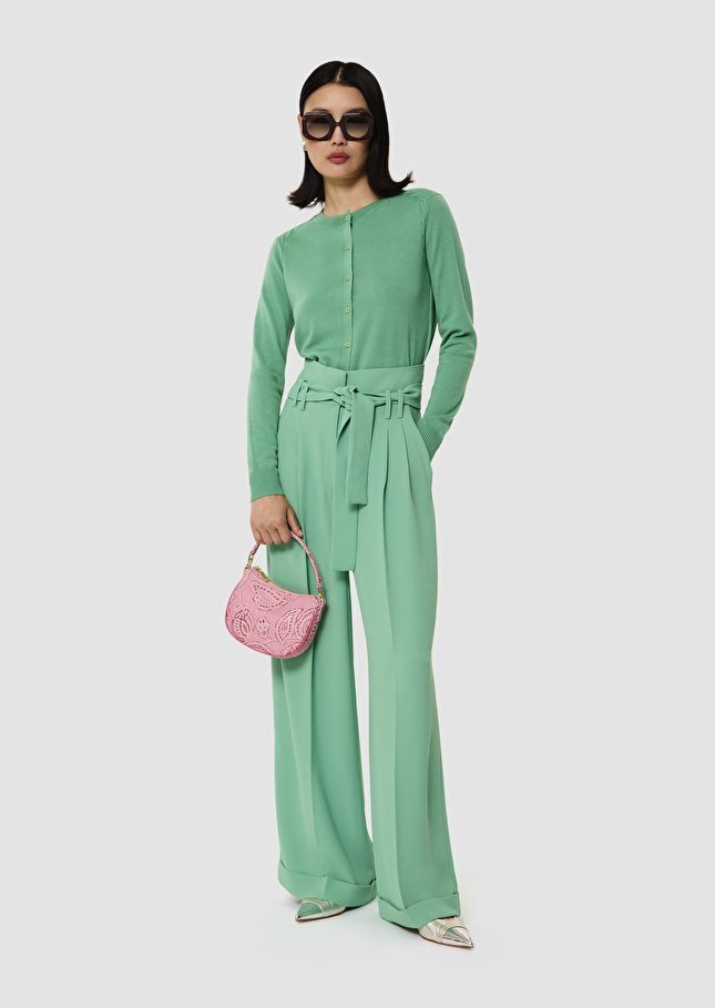Pantalon Pia vert en crêpe Vert TARA JARMON