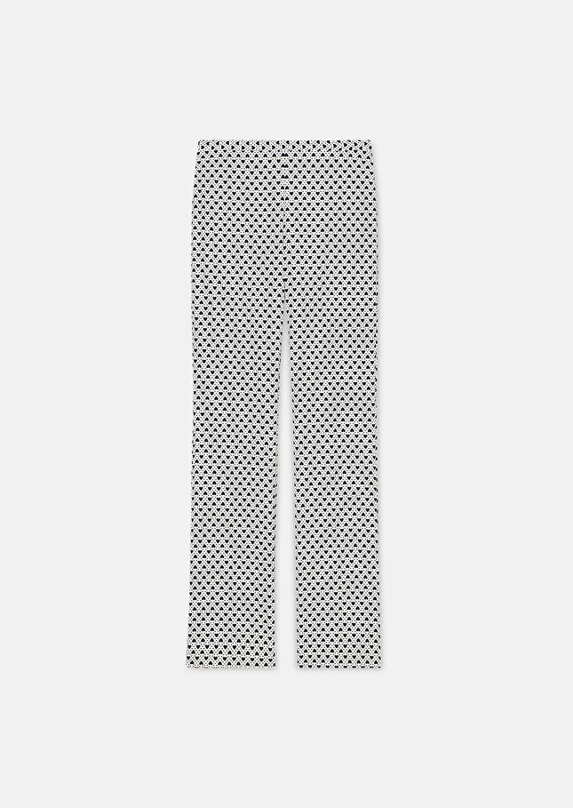 Pantalon Paivan écru imprimé mini coeurs Craie TARA JARMON