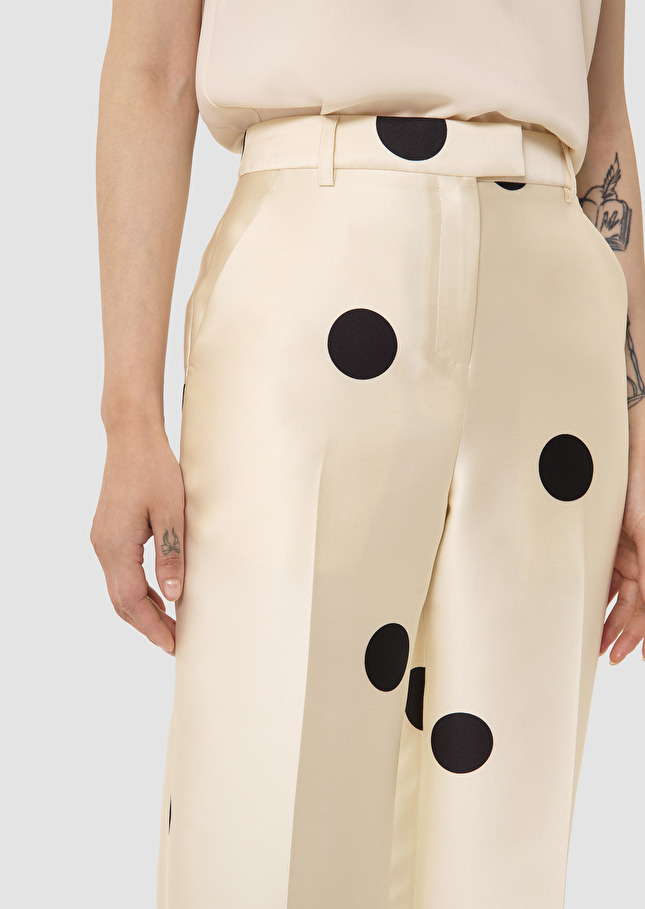Pantalon Pitt écru imprimé gros pois noirs Ecru TARA JARMON