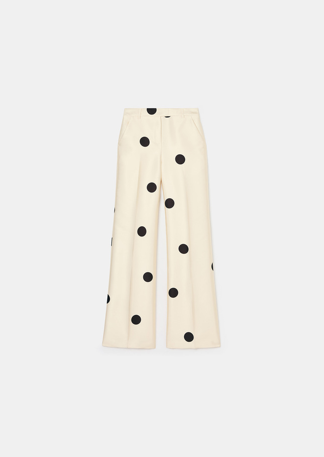 Pantalon Pitt écru imprimé gros pois noirs Ecru TARA JARMON