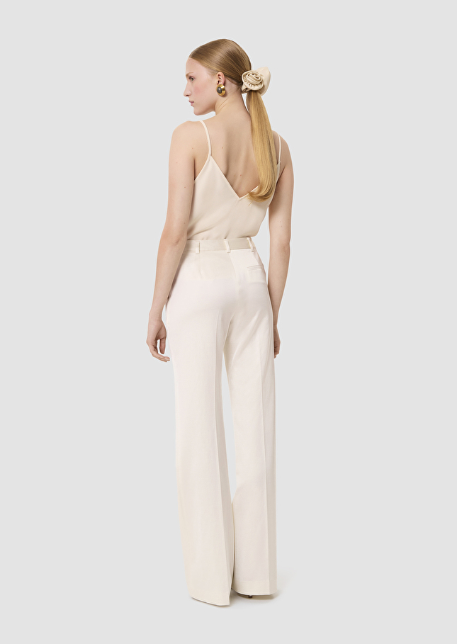 Pantalon Pitt écru en lin satiné Ecru TARA JARMON