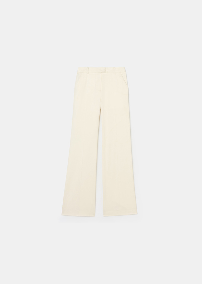 Pantalon Pitt écru en lin satiné Ecru TARA JARMON
