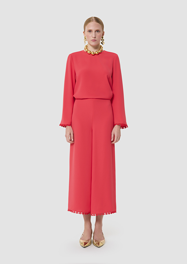 Pantalon Positive rouge en crêpe Coquelicot TARA JARMON
