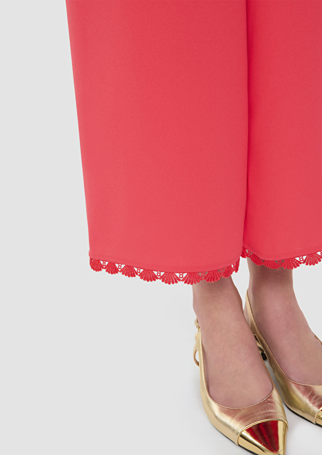 Pantalon Positive rouge en crêpe Coquelicot TARA JARMON