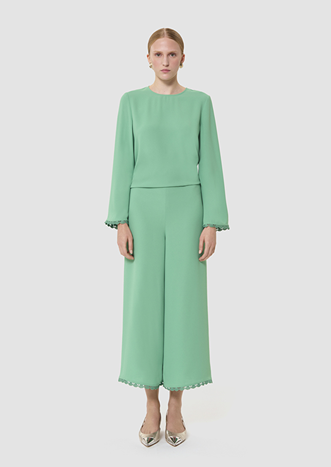 Pantalon Positive vert en crêpe Vert TARA JARMON
