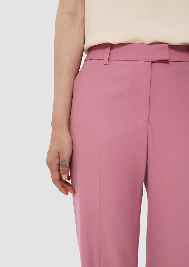 Pantalon Poupee rose en laine tailleur Bois de rose TARA JARMON