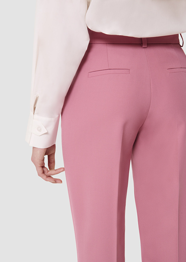 Pantalon Philippa rose en laine tailleur Bois de rose TARA JARMON
