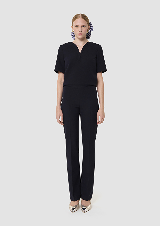 Pantalon Papillon bleu nuit en toile double