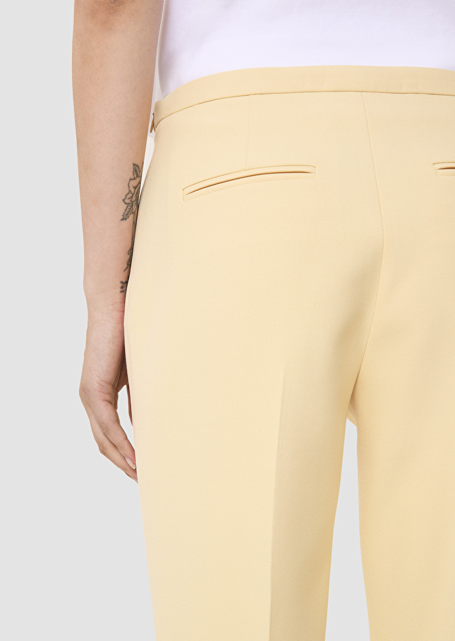 Pantalon Papillon jaune en toile double Vanille TARA JARMON
