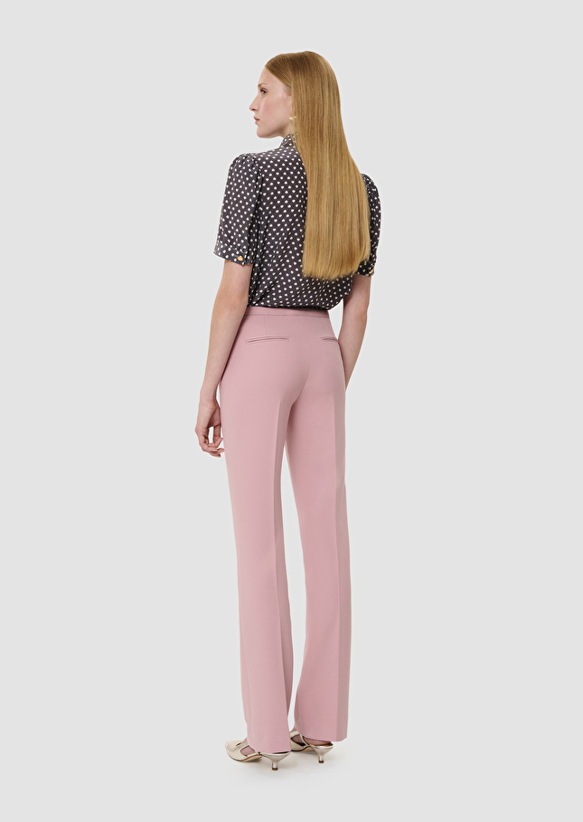Pantalon Papillon rose en toile double Blush TARA JARMON