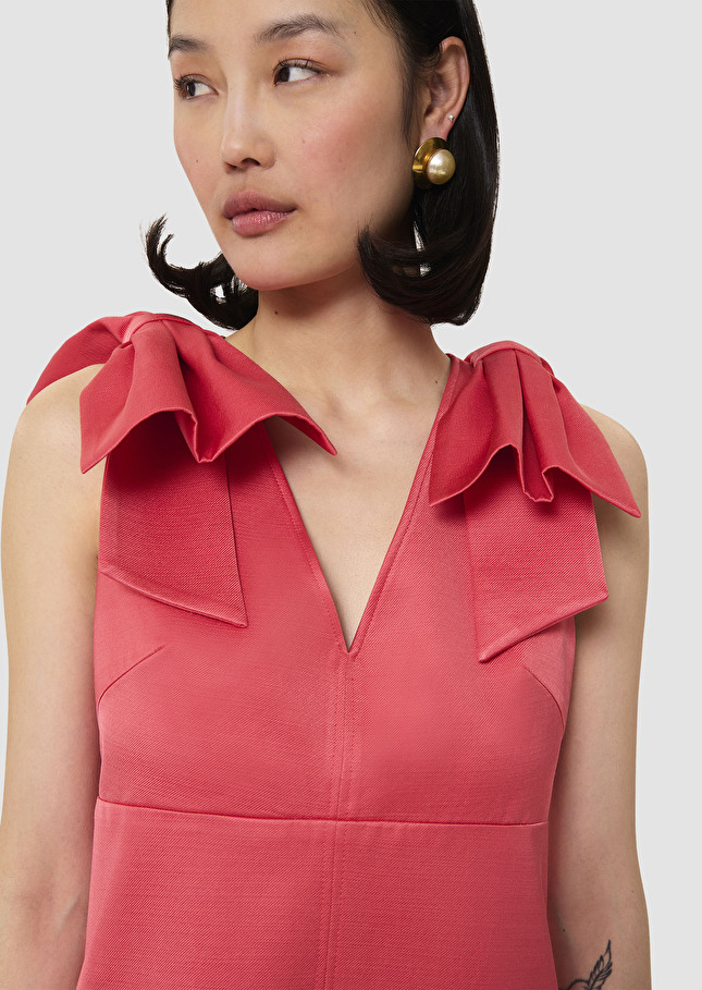 Robe Remarquable rouge en lin satiné Coquelicot TARA JARMON