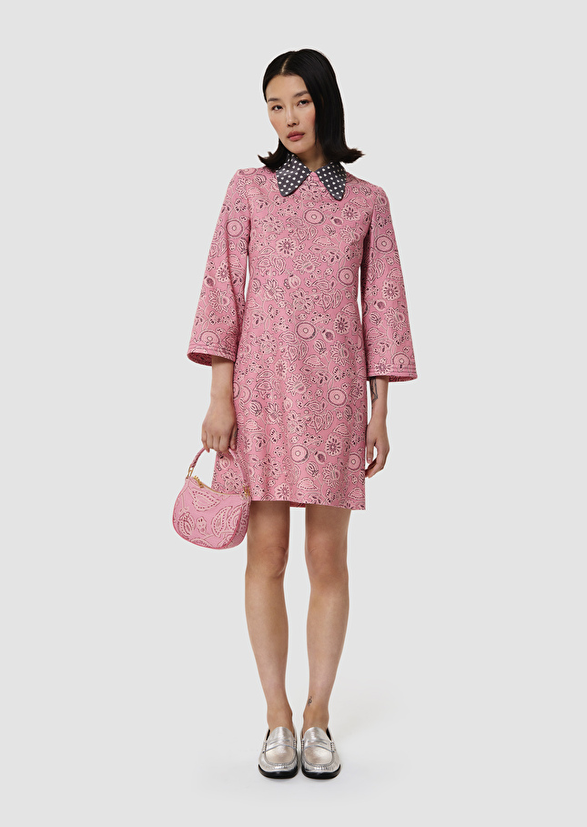 Robe Rivanna rose imprimé bandana Bois de rose TARA JARMON
