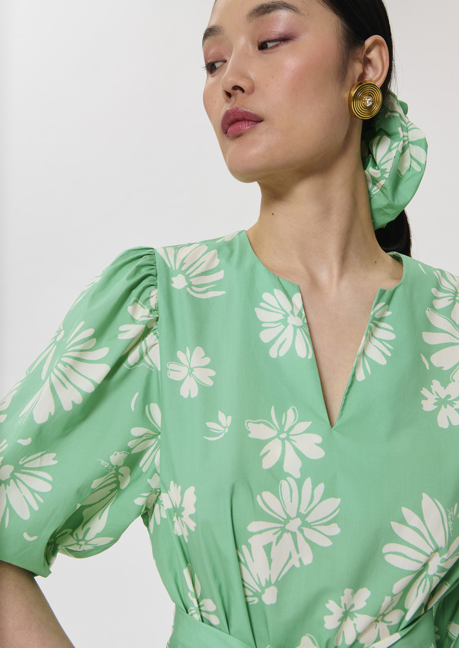 Robe Rosabetta verte imprimée fleuri Vert TARA JARMON