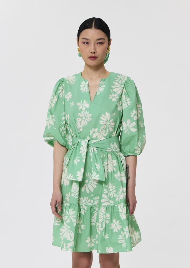 Robe Rosabetta verte imprimée fleuri Vert TARA JARMON