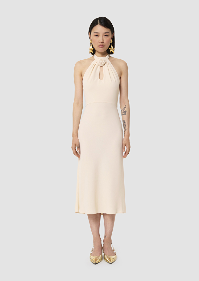 Robe Rosanne écrue en crêpe