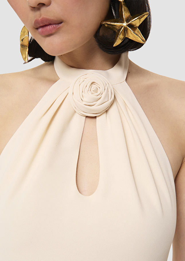 Robe Rosanne écrue en crêpe Ecru TARA JARMON