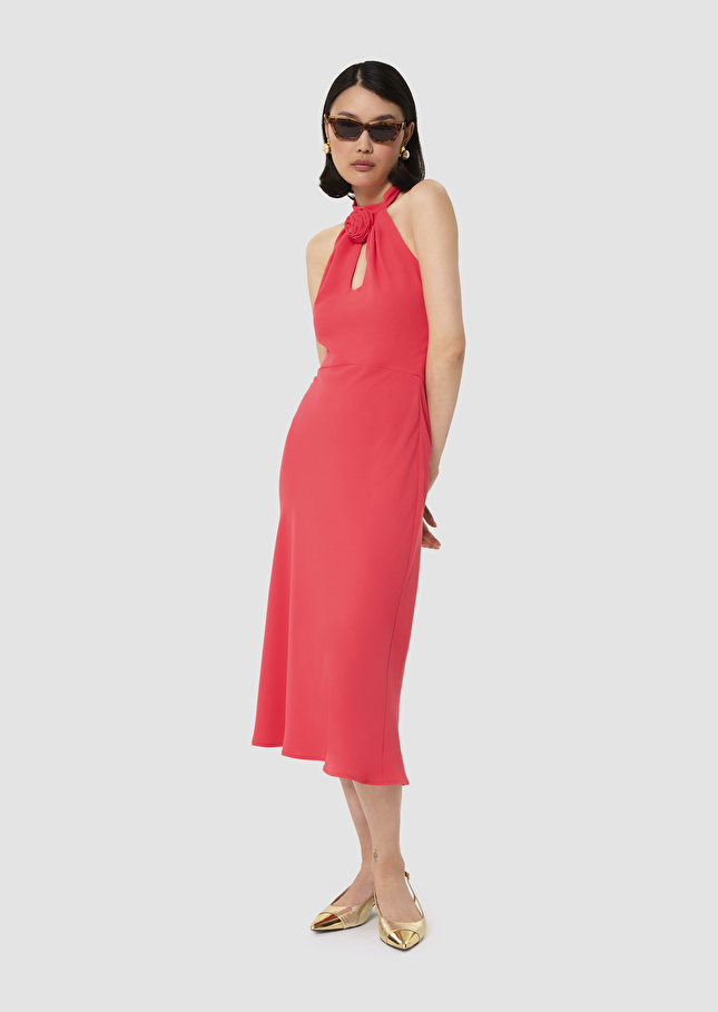 Robe Rosanne rouge en crêpe