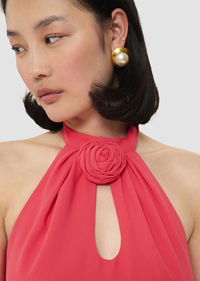 Robe Rosanne rouge en crêpe