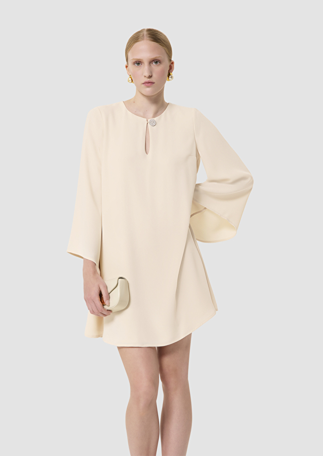 Robe Raonie écrue en crêpe