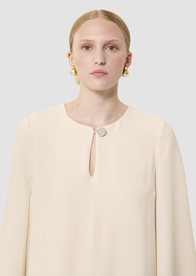 Robe Raonie écrue en crêpe