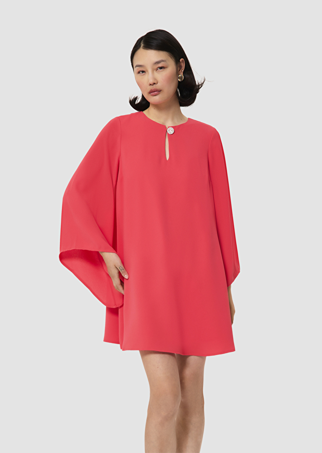 Robe Raonie rouge en crêpe