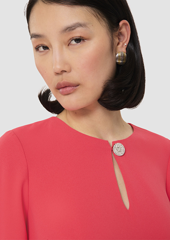 Robe Raonie rouge en crêpe