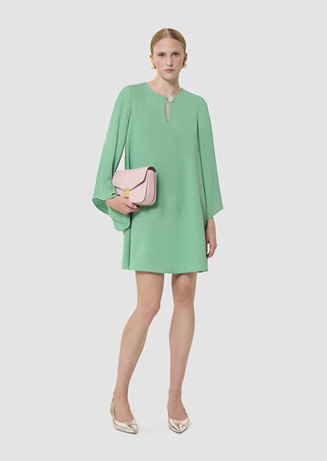 Robe Raonie verte en crêpe