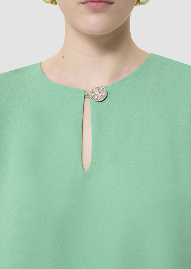Robe Raonie verte en crêpe