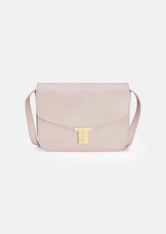 Sac 8 bis rose en cuir lisse Vieux rose TARA JARMON