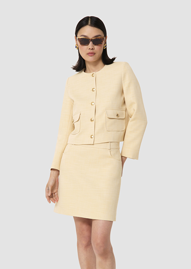 Veste Vinny jaune en tissu flammé