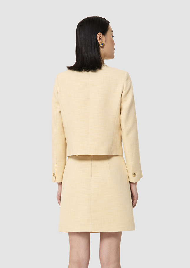 Veste Vinny jaune en tissu flammé Vanille TARA JARMON