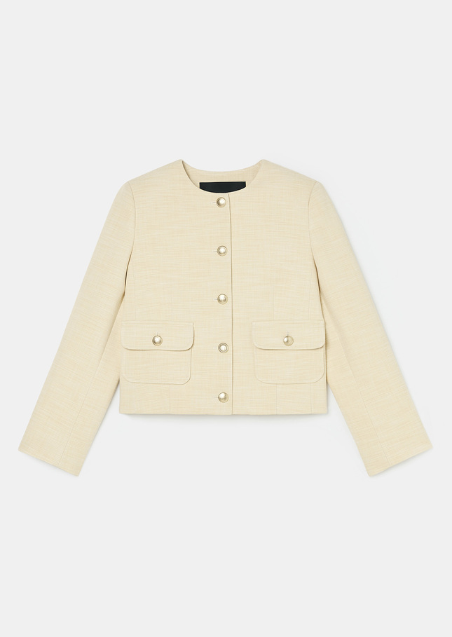 Veste Vinny jaune en tissu flammé Vanille TARA JARMON