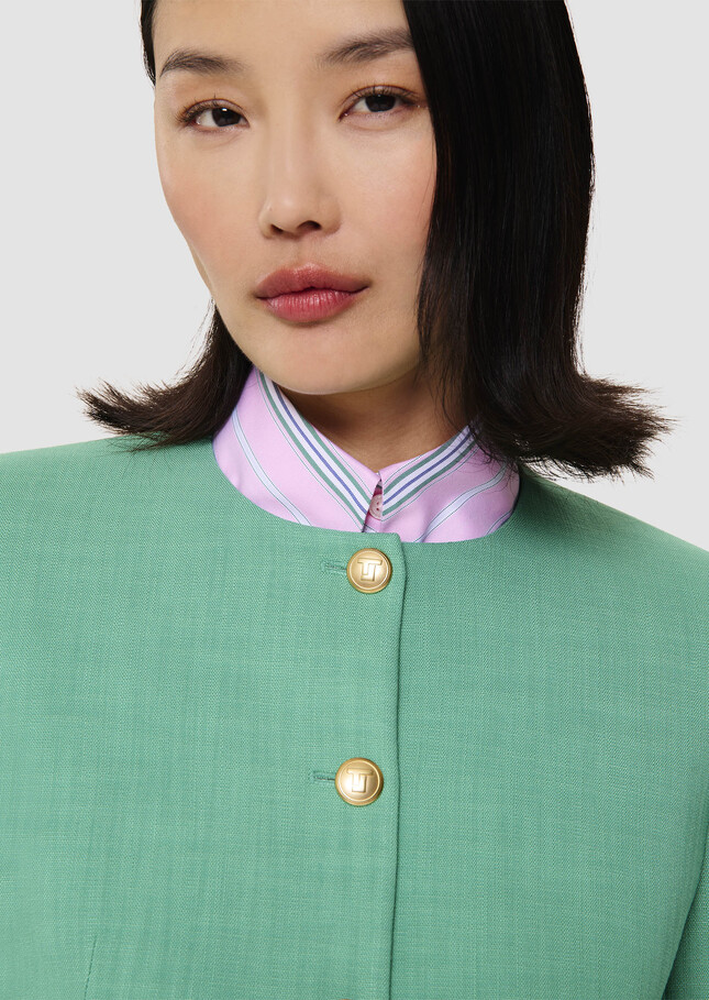 Veste Vinny verte en tissu flammé