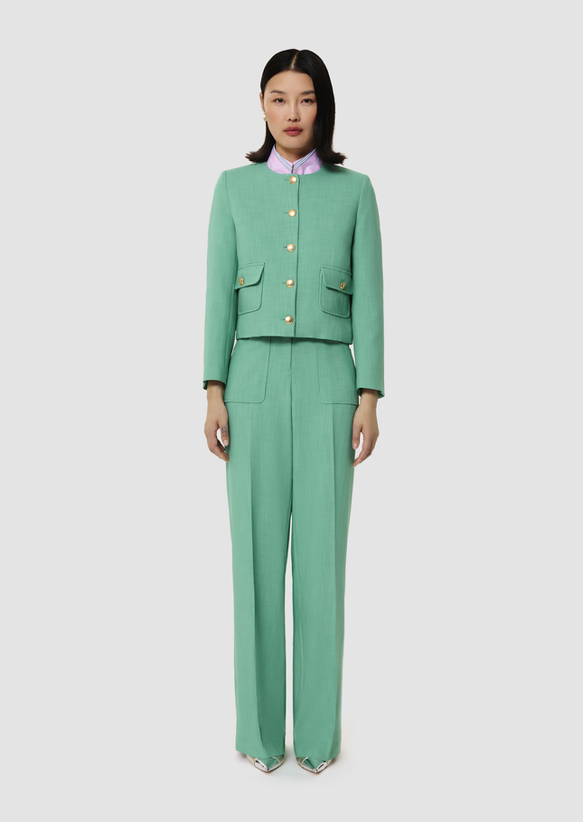 Veste Vinny verte en tissu flammé Vert TARA JARMON