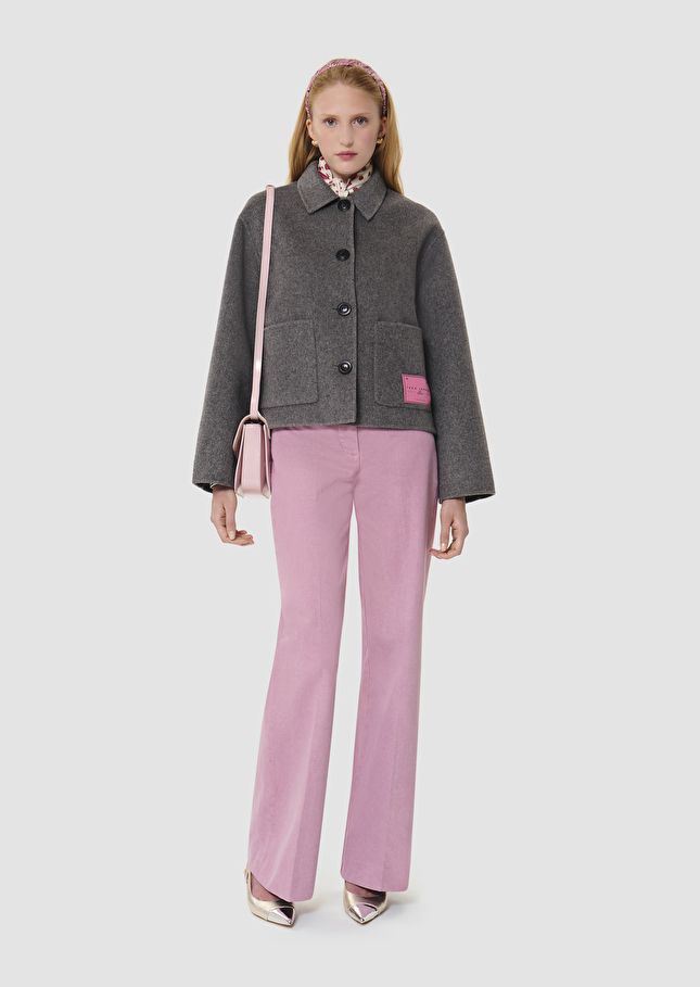 Veste Vinci grise en laine double face Gris chine TARA JARMON