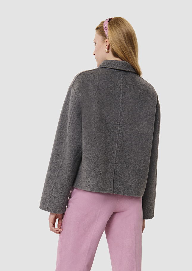 Veste Vinci grise en laine double face Gris chine TARA JARMON