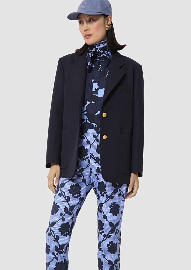 Veste Valentin bleu nuit en laine tailleur Nuit TARA JARMON