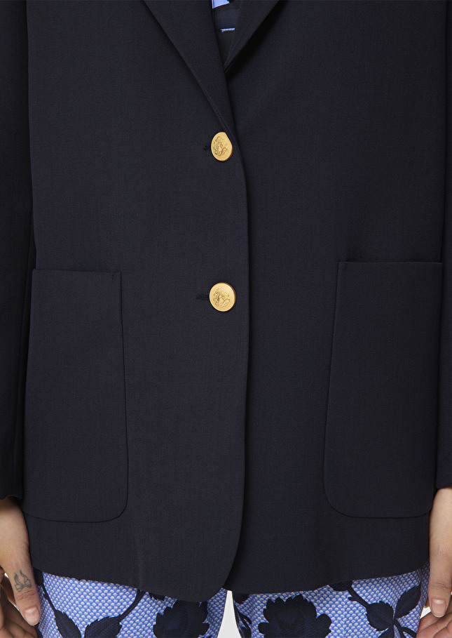 Veste Valentin bleu nuit en laine tailleur Nuit TARA JARMON
