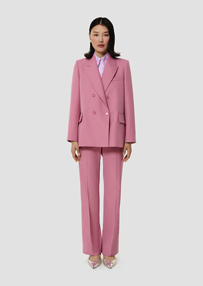 Veste Valson rose en laine tailleur