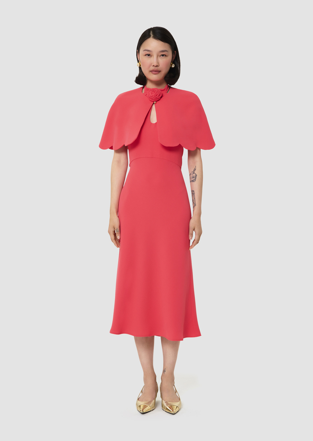 Cape Valentinie rouge en crêpe Coquelicot TARA JARMON