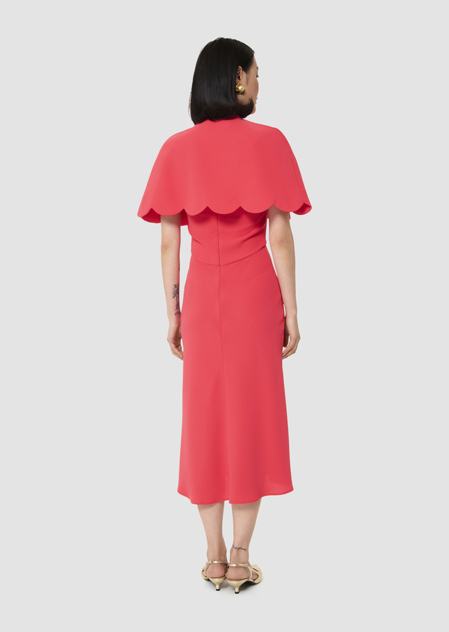 Cape Valentinie rouge en crêpe Coquelicot TARA JARMON