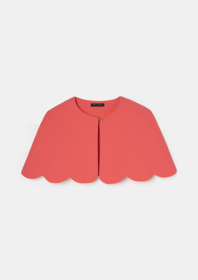 Cape Valentinie rouge en crêpe Coquelicot TARA JARMON