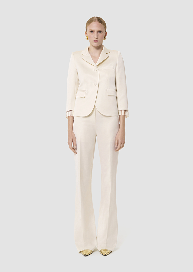 Veste Valensole écrue en lin satiné Ecru TARA JARMON