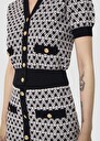 Gilet Gavril écru en coton en jacquard coeurs Craie, Vieux rose TARA JARMON