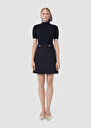Jupe Jimmy bleu nuit en laine tailleur Nuit, Thym TARA JARMON